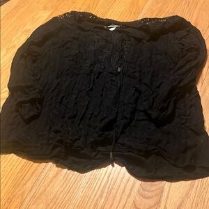 Ava & Viv Black Blouse with Ruched Relaxed Style